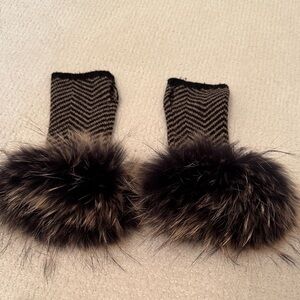 Luxurious Black and Brown Fur Cuffs
